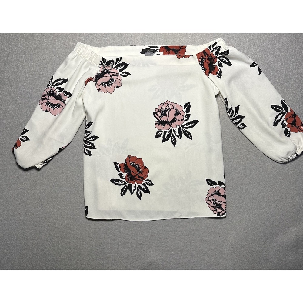 Ann Taylor Factory Floral Print Off The Shoulder Blouse Size S